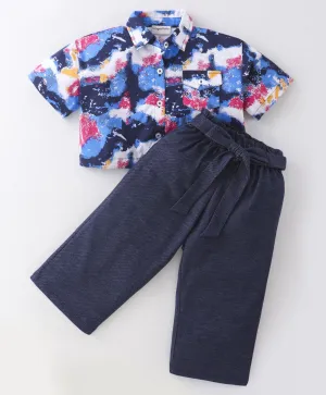 Tue and Dye Printed Crop Shirt Palazzo Set