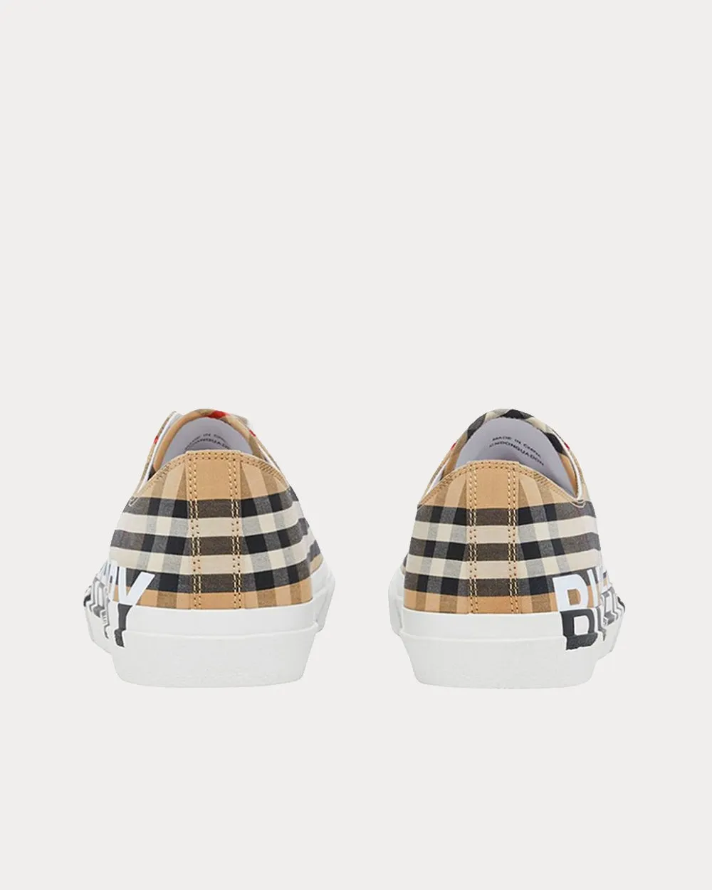 Vintage Check Logo Beige / White Low Top Sneakers Sneakers