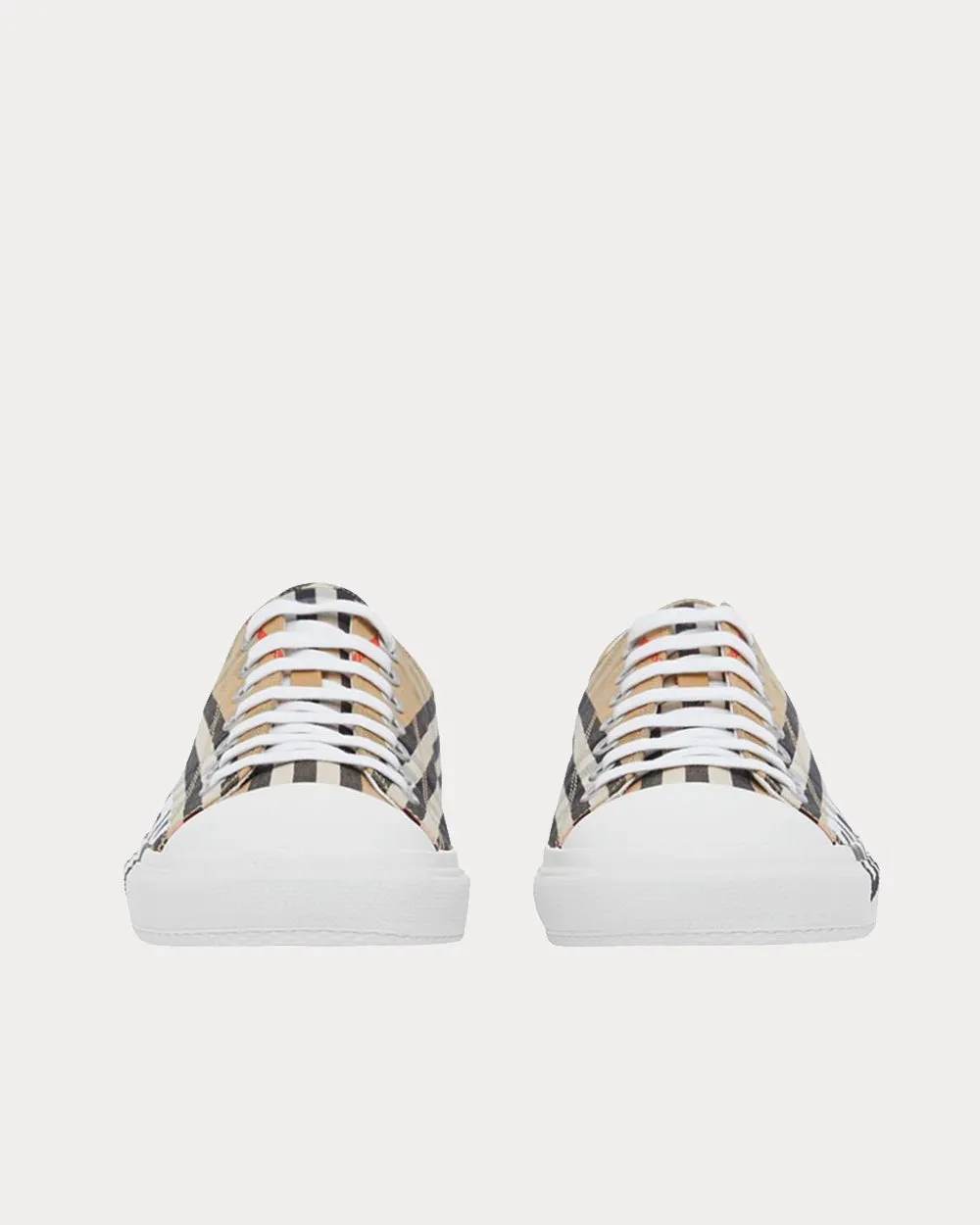 Vintage Check Logo Beige / White Low Top Sneakers Sneakers