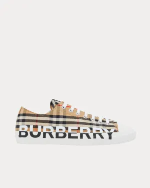 Vintage Check Logo Beige / White Low Top Sneakers Sneakers