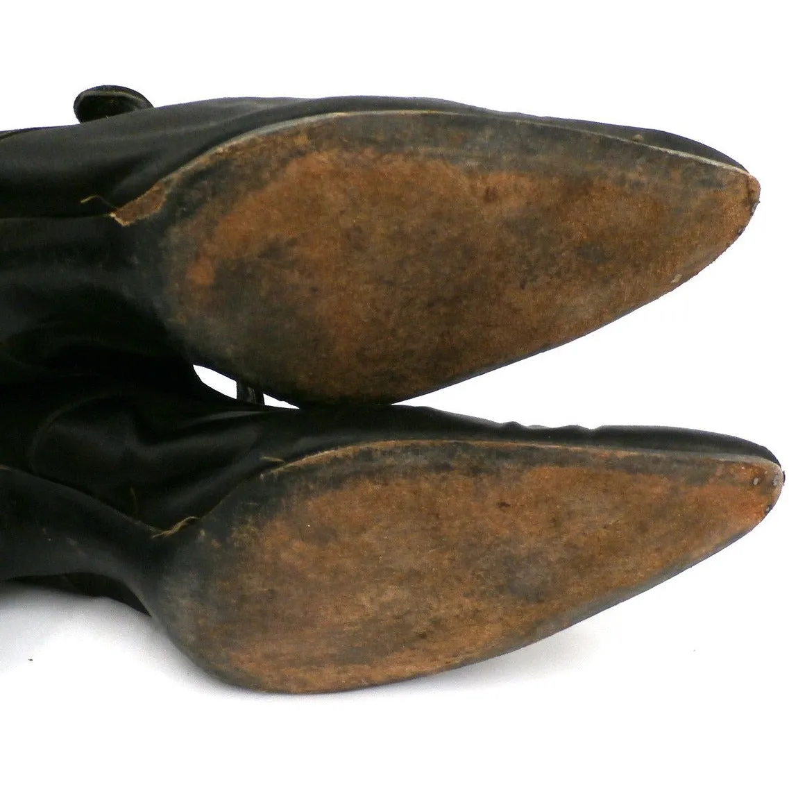 Vintage Ladies Black SIlk Mary Jane Pumps  Size 9.5 Vanity Fair 1920s