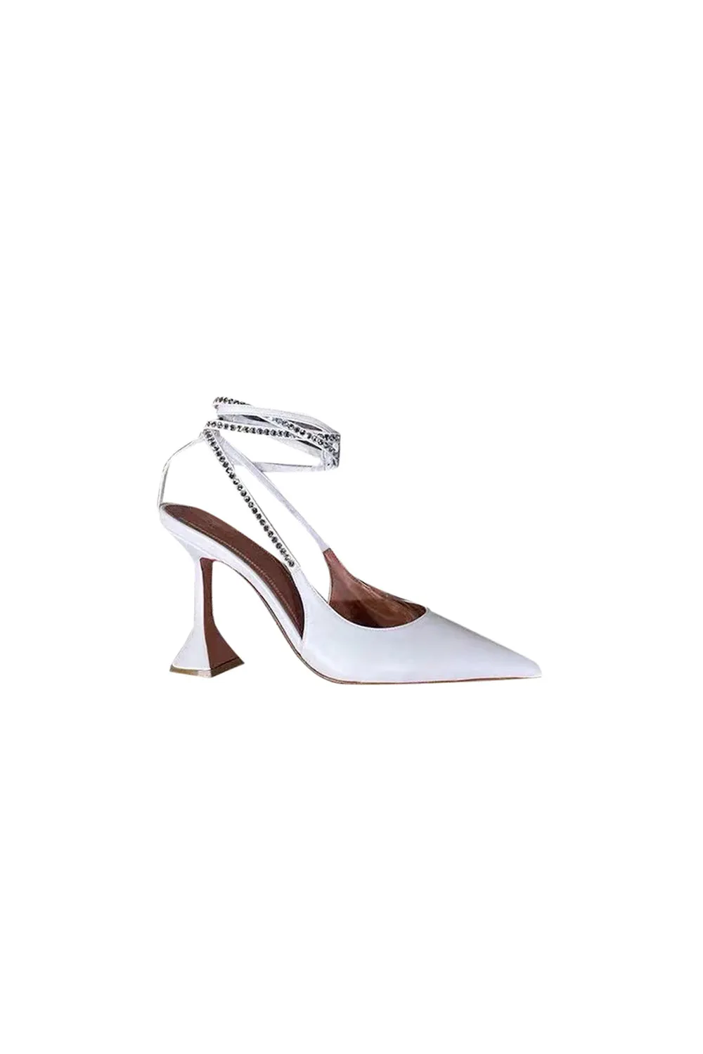 White Lace Up High Heel Sandals