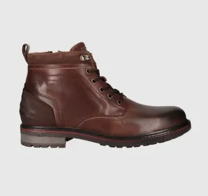Wild Rhino Redback Camel Brown 6 Eyelet Zip Ankle Boot Made In Portugal