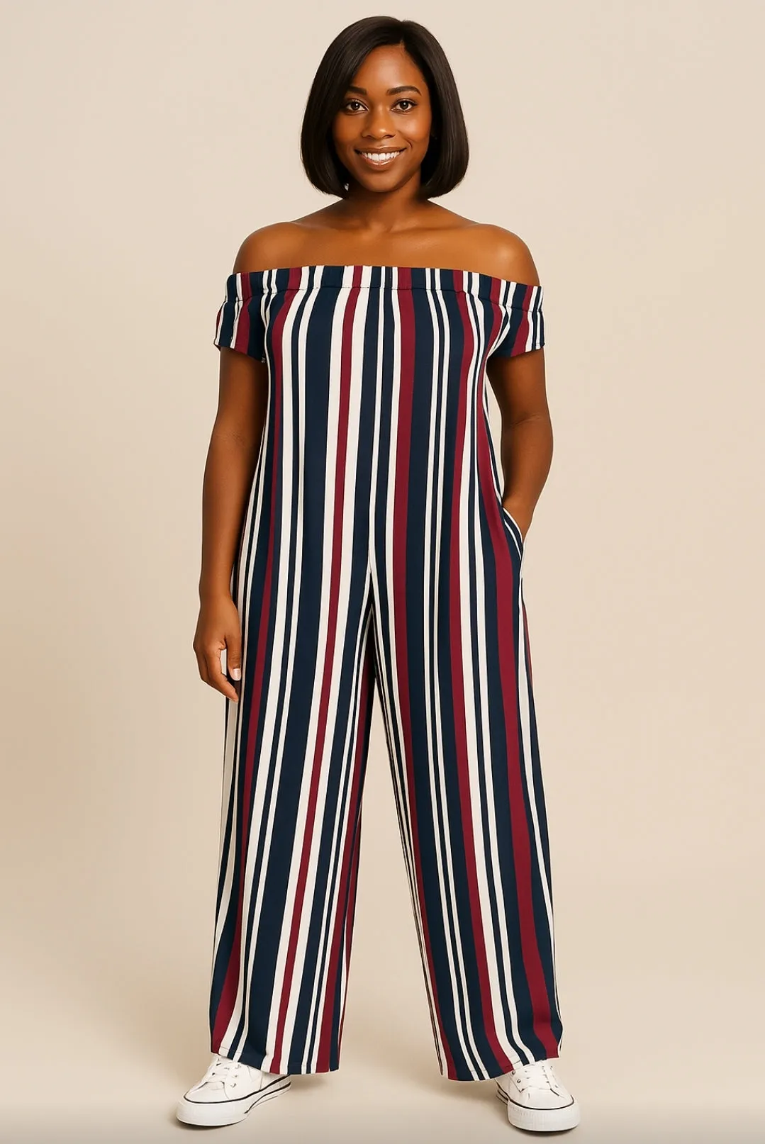 WOMEN "Trendy Casual Striped Jumpsuit"