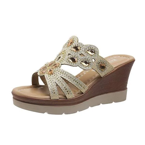 Women's Wedge Heel Rhinestone Sandals 00862719C